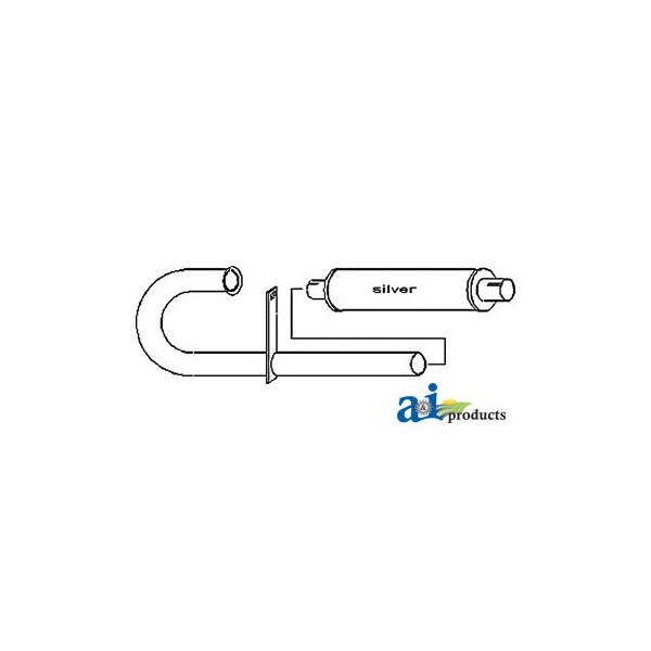 Vertical Muffler & Pipe Unassembled 6.1" x14.4" x30.3"